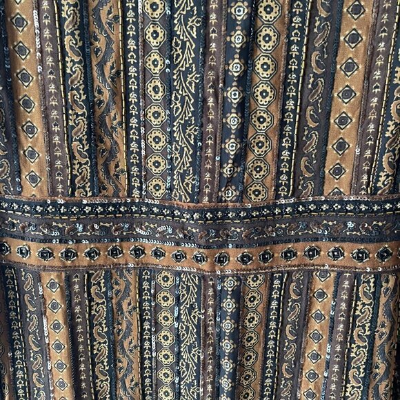 Veronica Beard Borrelli Brown Beaded Maxi Dress - Size 2 - Picture 6 of 7